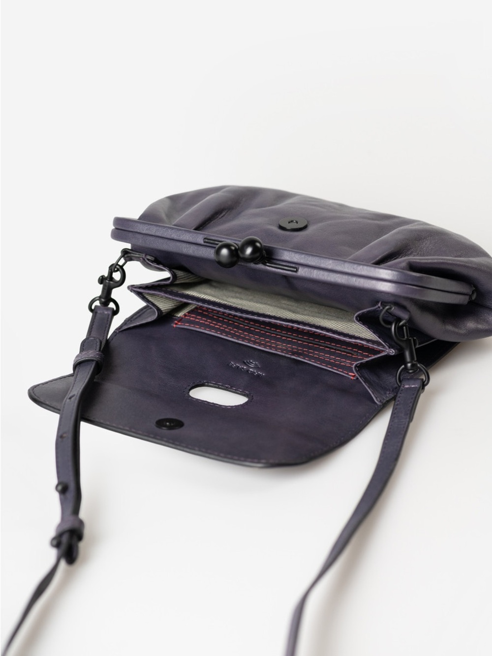 Aunts & Uncles Mrs Whoopie Pie Grey Leather Crossbody Wallet Clutch 3in1 German - Picture 7 of 12